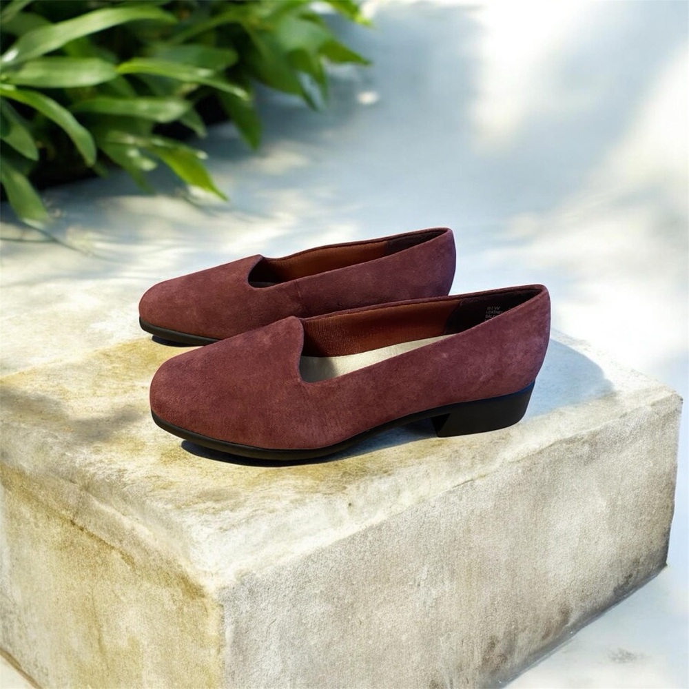 AJ Valenci Women's Suede Slip-On Loafer in  Plum